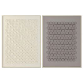 DKD Home Decor Cuadro Moderno Abstracto Gris Beige 120x90 cm Juego de 2 Unidades de Lienzo y PS