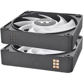 Thermaltake CT120 EX ARGB Ventilador 120mm Iluminación ARGB para Carcasa PC, Rodamiento Hidráulico, 2000 RPM, 68 CFM, Kit 3 Unidades Negro y Blanco