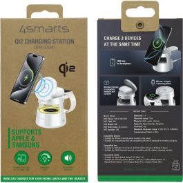 4smarts 541535 Cargador Inalámbrico Qi2 MagSafe Aura Sound Blanco para Smartphone/Auriculares/Reloj Smart