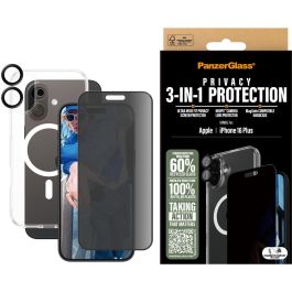 PanzerGlass Protector de Pantalla 3-en-1 Privacy Protection para iPhone 16 Plus