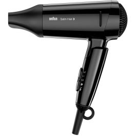 Braun Satin Hair 3 Style&Go Secador de Pelo 1600 W, Función Iónica, Diseño para Viaje, Negro