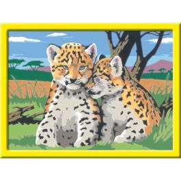 Ravensburger 25832 CreArt Kids Kit de Pintura por Números Infantil: Leopardos Pequeños (18 x 24 cm) para 9+ Años