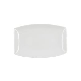 Quid Fuente Rectangular Porcelana Gastro Blanca 30.5x19.5x2.5 cm - Set de 4 Unidades Apilable, Apto Lavavajillas y Microondas