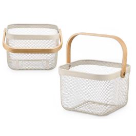 Cesta Cuadrada Asa Crema Kinvara 26x30x24cm (12 Unidades)
