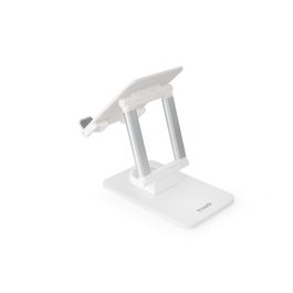 Tooq Soporte Plegable y Ajustable para Tablet hasta 12.9 Pulgadas, Color Blanco