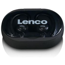 Lenco EPB-460BK Auriculares Bluetooth TWS Deportivos con Micrófono IPX5 Negro - 60h autonomía