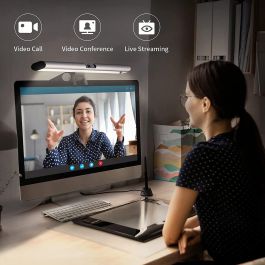 4smarts 2in1 LightBar Pro + Webcam, con LED, Plug & Play, ABS, Plata, compatible con iOS, Windows, MacOS, Linux
