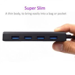 Ewent Hub USB 3.1 Gen1 EW1136 4 Puertos, Compatible con USB 2.0 y 1.1, Negro