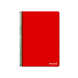Liderpapel Cuaderno Espiral Folio Tapa Blanda 80 Hojas 60gr Horizontal con Margen Color Rojo