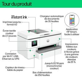 HP 9720e OfficeJet Pro Impresora Multifunción Profesional Inyección de Tinta Color Formato Ancho con HP+