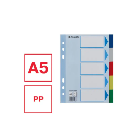 Separadores Esselte Pp A5 5 Pestañas 6 Taladros