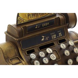 DKD Home Decor Figura Decorativa Vintage de Registradora Antigua de Metal Hecha a Mano para Hogar Reciclable 14x23x23 cm