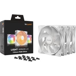 be quiet! LIGHT WINGS LX 120mm PWM White Triple-Pack Ventilador RGB de 3 piezas con Iluminación LED y Conexión PWM para PC