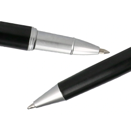 Belius Juego Bolígrafo y Roller Norwich Cuerpo Negro Mate y Detalles Cromados Satinados en Caja Regalo