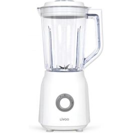Livoo LIV1713288599839 Batidora de Vaso Eléctrica 1.5 Litros 600W de Potencia, 22000 RPM, 2 Velocidades y Función Turbo, Color Blanco