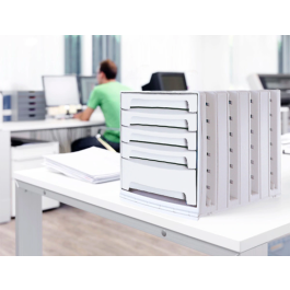 Archivo 2000 Fichero Cajones Sobremesa 305x370x215 mm Organizador 5 Cajones Gris Opaco