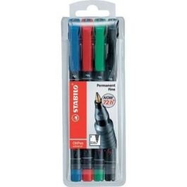 Stabilo Marcador Permanente Ohpen Universal, Punta Fina 0,7 mm, Estuche con 4 Unidades, Tinta Permanente Precio: 3.50000002. SKU: B1DHCJYAXT