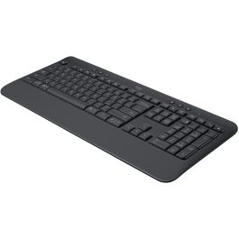 Logitech K650 Teclado Inalámbrico SIGNATURE, Ergonómico, Resistente a Salpicaduras, con Reposamuñecas, Conexión USB/Bluetooth, Grafito