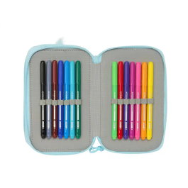 Plumier Triple Furby Azul 12,5 x 19,5 x 5,5 cm 37 Piezas