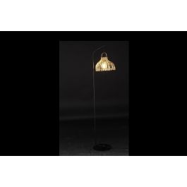 DKD Home Decor Lámpara de Pie Sorine Urban Negra y Marrón de Metal y Ratán con Acabado Natural E27 50W 160 cm Alto