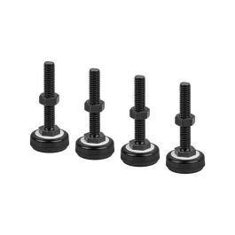 Lanberg Pie de Soporte M10 para Armario Rack, 78mm Altura, 60kg Carga Máx., ABS y Metal, Negro RAL9004