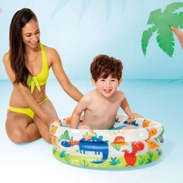 Intex Piscina Hinchable 3 Aros Animales con Suelo Hinchable para Niños 1-3 Años (61x22 cm, 28 Litros)