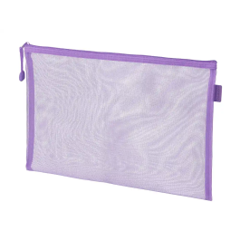 Liderpapel Bolsa Zipper Bag Poliéster Transpirable Multiusos DIN A4 Morado Pastel