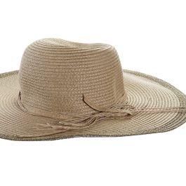 DKD Home Decor Set Bolso, Sombrero y Monedero Mediterraneo Fibra Poliéster Beige Verde Menta - Set de 3 Piezas, Pack de 2 - 43x28x10 cm
