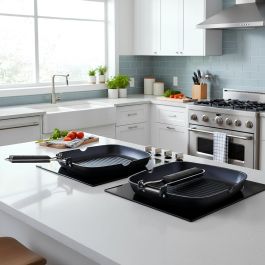 Asador Cuadrado Aluminio Fundido Ebano Quid 24 cm