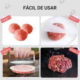 Prensa Hamburguesa-Carne Bbq Wood Algon Bbq (12 Unidades)