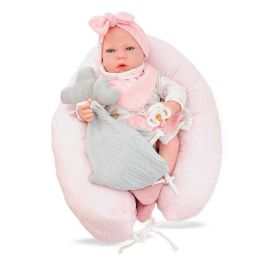 Reborn vestido blanco lazo rosa mecanismo pulsador lloro ref: 8402-24 50 cm Reborn vestido blanco lazo rosa mecanismo pulsador lloro ref: 8402-24 50 cm