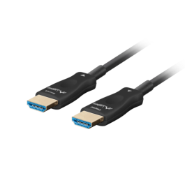 LANBERG CA-HDMI-30FB-0100-BK Cable HDMI 10 m HDMI Tipo A Macho/Macho Negro Versión 2.1 Velocidad 48 Gbit/s Chapado Oro