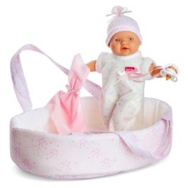 Muñeco lloroncete en canasta rosa. con mecanismo llora si le quitas el chupete 28 cm Precio: 29.58999945. SKU: S2411447