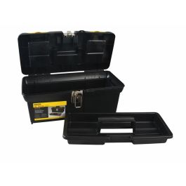 Stanley 1-92-065 Caja de Herramientas Milenium, Cierre Metálico, bandeja extraíble, organizadores, asa bimaterial, 19,9x19,5x40,5 cm