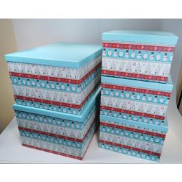 Caja Navidad Fantasia DKD Home Decor Multicolor 35 x 25 x 50 cm Set de 5