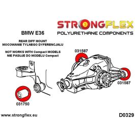 StrongFlex STF031587B Casquillo De Montaje Trasero Del Diferencial Trasero