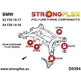 StrongFlex STF032100B Silentblock Trasero Subchasis Delantero para BMW X3 F25 X4 F26
