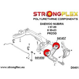 StrongFlex STF041458A Brazo Transversal Delantero Casquillo Delantero Sport Alta Flexibilidad Resistencia Carga Dinámica Resistencia Abrasion Amplio Rango Temperatura