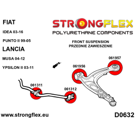 StrongFlex STF061956A Brazo de Suspensión Delantero - Casquillo Delantero Sport