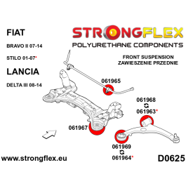 StrongFlex STF066067B Kit Casquillos Suspensión Delantera Alta Flexibilidad Resistencia Aceites Ácidos Clima