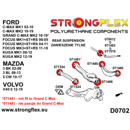 StrongFlex 071468A Casquillo Brazo Inferior Exterior Trasero Sport