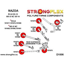 StrongFlex STF101675B Casquillo Delantero Brazo Arrastre Trasero Alta Flexibilidad Resistencia Carga Dinámica Abrasion Aceites