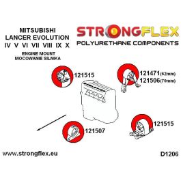 StrongFlex STF121506B Soporte Del Diferencial Inferior Delantero 70 mm Alta Flexibilidad Resistencia Carga Dinámica Desgaste Aceites