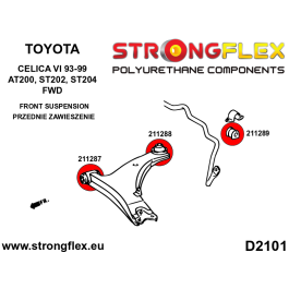 StrongFlex 211287B Casquillo Delantero de Horquilla Delantera - Alta Flexibilidad, Resistencia a Carga y Desgaste, Amplio Rango de Temperatura, Resistente a Aceites y Clima