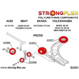 StrongFlex STF221084A Casquillo Varillaje Barra Estabilizadora Sport alta flexibilidad, resistencia a la carga dinámica, abrasión, aceites y clima