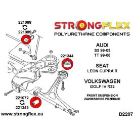 StrongFlex 226121A Kit Casquillos Suspensión Total Sport, Alta Resistencia y Flexibilidad, Óptimo para Carga Dinámica
