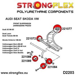 StrongFlex 226121A Kit Casquillos Suspensión Total Sport, Alta Resistencia y Flexibilidad, Óptimo para Carga Dinámica