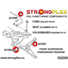 StrongFlex Kit Casquillos Suspensión Delantera STF226210B Alta Flexibilidad Resistencia Carga Dinámica Desgarro Aceites Ácidos