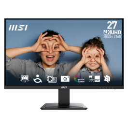MSI Pantalla MSI Pro MP273U 9S6-3PB4CH-227, 27 Pulgadas 4K Ultra HD, IPS, 1ms, Mate, Negro Precio: 195.99000047. SKU: B182QCZ8VF