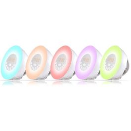 CGV Radio reloj CR ARUNA con simulador de amanecer y atardecer, 6 colores ambientales y puerto USB, Blanco